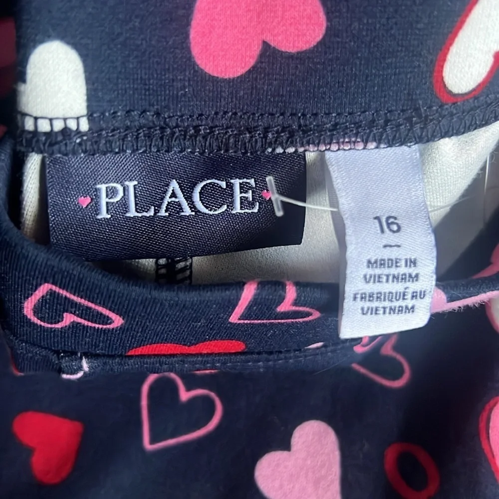 Heart and X Patterned Leggings. Navy. Children’s Place. 16. NWT